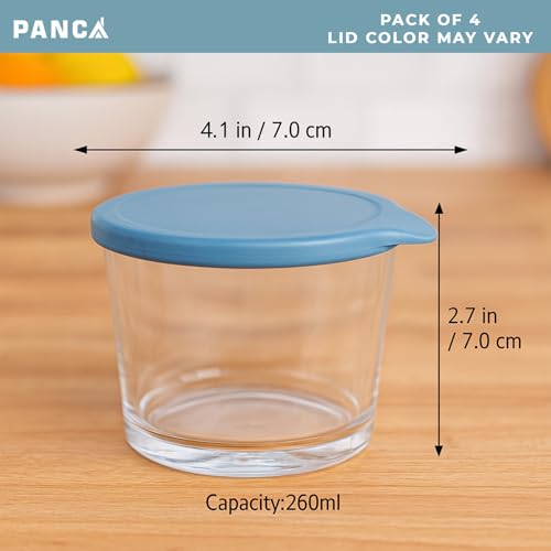 Image of PANCA Fridge Storage Containers Leak Proof Glass Jars With Lid Kitchen Storage box glass containers for Kitchen Microwave Safe Bowl Set (4)