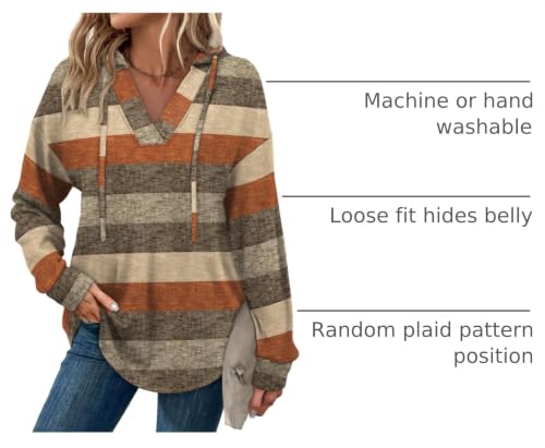 Image of Sampeel Hoodies for Women Trendy Fall Fashion 2025 V Neck Oversized Sweatshirt Plus Size Tops Clothes