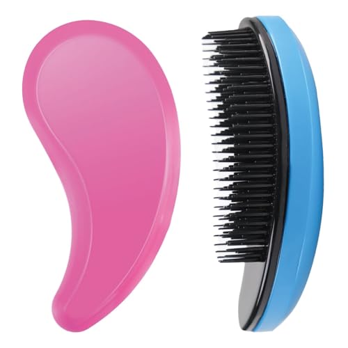 2 Pcs Puppy Brush Dog Brushes for Grooming Soft Dog Brush Gentle Puppy Dog Hair Remover Brushes for Teddy Yorkies Maltese Shih Tzu Chihuahua Grooming (Pink Blue)