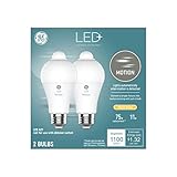 GE Lighting LED+ Outdoor A21 LED Light Bulb with Motion Sensor, 75-Watt Replacement, Warm White, 2-Pack