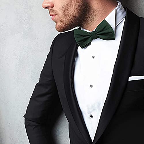 LUTHER PIKE SEATTLE Emerald Green Bow Ties For St. Patrick's Day Costume - Mens Woven Pre Tied Bowties For Men Bowtie Tuxedo Solid Color Formal Bow Tie
