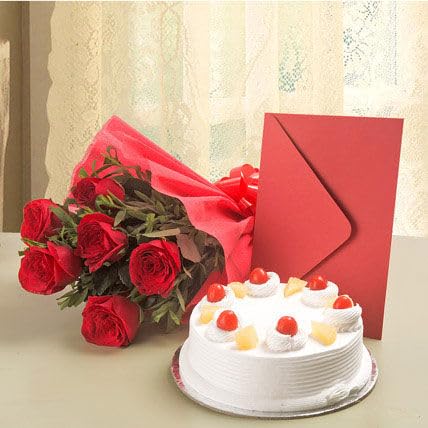 FNP Roses & Cake Hamper – Sweet Wedding Combo for Newlyweds, Romantic Surprise-image-21