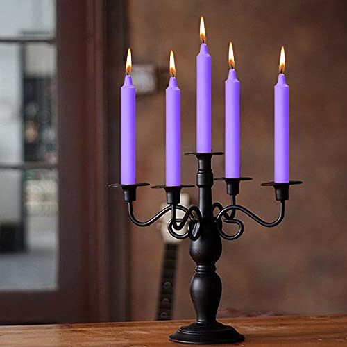 Image of AuraDecor Pack of 14 Paraffin Wax Stick Candles | Especially Meant for Healing, Chakras, Ritual Candles, Decoration, Lighting, Home Decor | Burning Time 3 to 4 Hours Each (Purple)