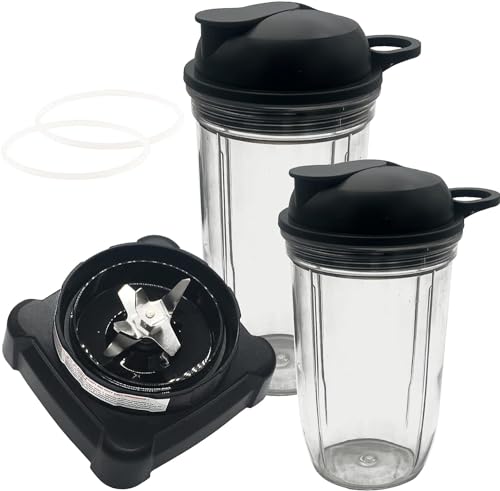 Opiniones de licuadora ninja nj600 disponible en línea para comprar. 40 Taza de repuesto de 32 onzas y 24 onzas con tapa y base de motor de hoja compatible con licuadora BL700 BL701 1200 NJ600 NJ602 NJ600WN BL701WM