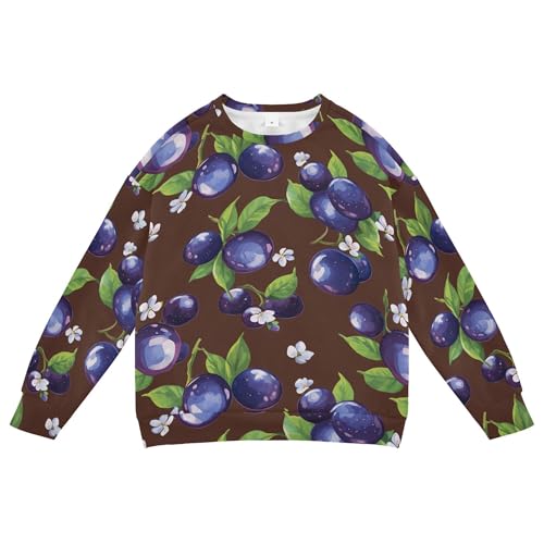 JUNZAN Saskatoon Berry Fruit Brown Kids Girls Sweatshirts Hoodies Fleece Boys Sweat Shirt Party 4T