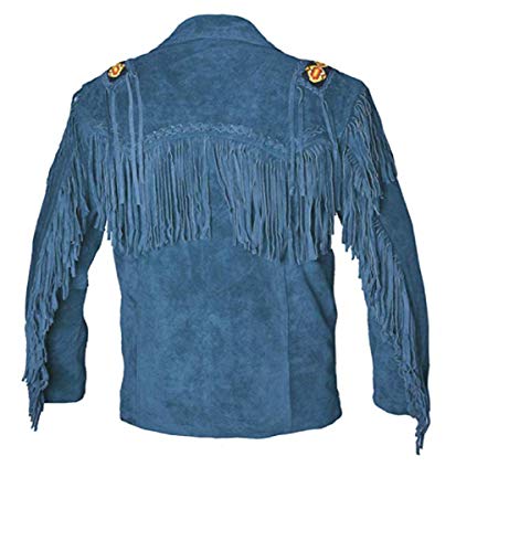 Image of LEATHERAY Western Leather Jackets for Men Cowboy Leather Jacket and Fringe Beaded Coat Suede Leather shirt