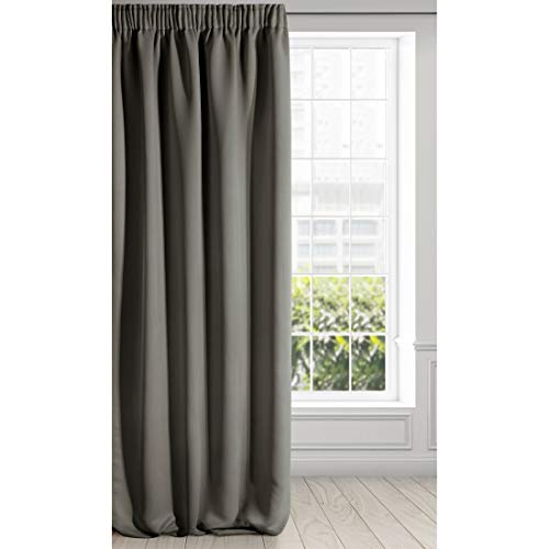 Eurofirany Tenda LOGAN opaca, oscurante, satinata con nastro arricciacapelli, 1 pezzo Elegante, elegante, monocromatica, per soggiorno, camera da letto