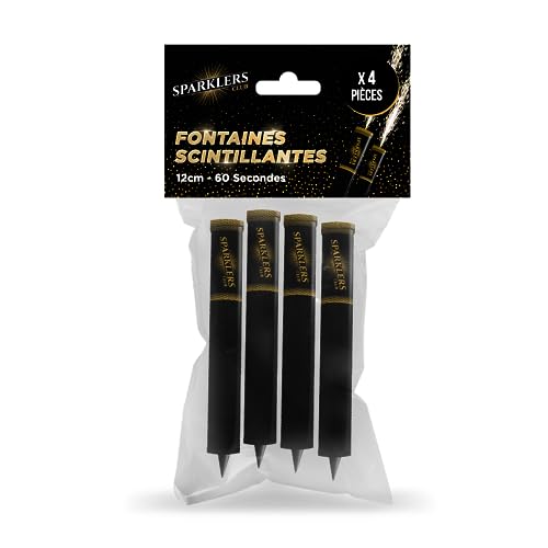 Lot de 4 Fontaines Lumineuses et Scintillantes 60 Secondes - Bougies pour Gâteaux anniversaire et Bouteilles de champagne- /Livraison 24 à 48h - SPARKLERS...