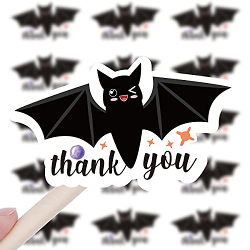 210 PCS Cute Bat Thank You Stickers,Funny Small Business Envelopes Stickers for Business Packages/Handmade Goods/Bags ,Halloween Theme Small Shop Business Stickers for Envelopes Seals