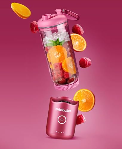 Nutribullet Flex NBP213MA Frullatore Portatile con Coperchio, Lame Rimovibili, Ricarica USB-C, Trita Ghiaccio e Frutta Congelata, bicchiere Senza BPA, Capacità 650ml, Magenta - immagine 3