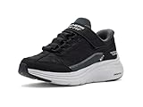Skechers Contour Foam Cozy Fit Slip-in Sneakers with Air-Cooled Memory Foam, Black Textile/Black Synthetic/White Trim, 11