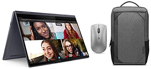 Image of Lenovo Yoga 7 11th Gen Intel i7 14 inch FHD IPS 2-in-1 Touchscreen Laptop (16GB /512GB SSD /Win10 /MSO19 /Digital Pen /Aluminium Surface /1.43Kg), 82BH00E0IN + 15.6 inch Backpack+Bluetooth Silent Mouse 2400 DPI