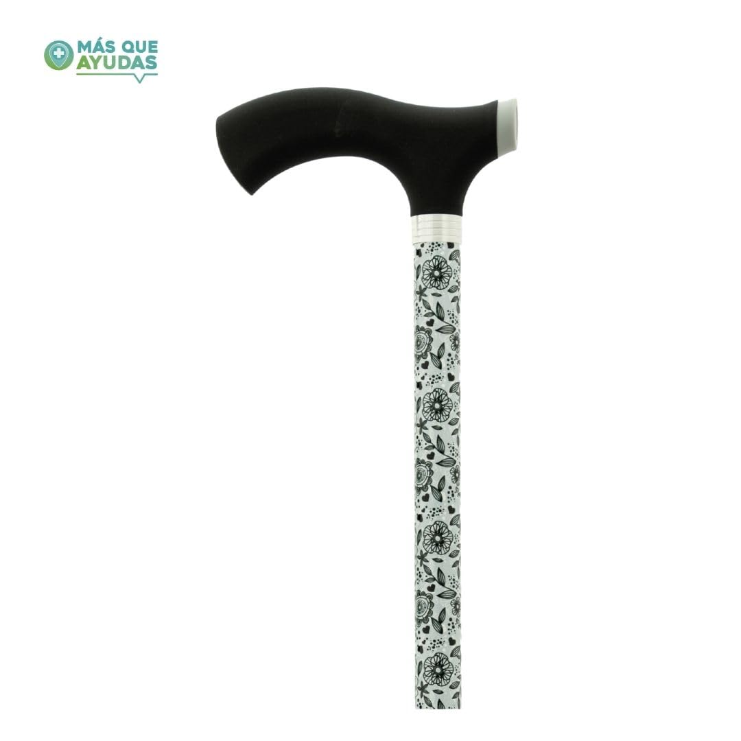 Bastón para Mayores y Adultos Soft Touch, Aluminio, Extensible y Portátil, Altura Ajustable 76-99 cm, Puño de Silicona, Bastón para Caminar y Pasear, 300 g