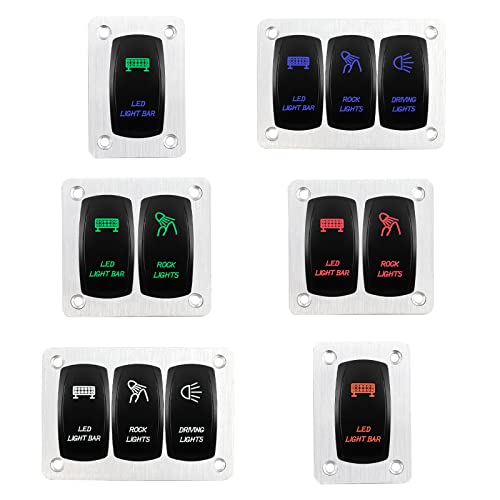 Image of 3 Way Rocker Switch Brushed Mounting Bracket Panel Silver Toggle Switch Housing for Car Boat Bus Motorcycle Tractor Waterproof