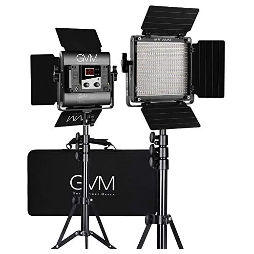GVM 560 LED Video Light, Dimmable Bi-Color, 2 Packs Photography Lighting with APP Intelligent Control System, Lighting for YouTube, Studio, Outdoor, Video Lighting Kit, 2300K-6800K, CRI 97+