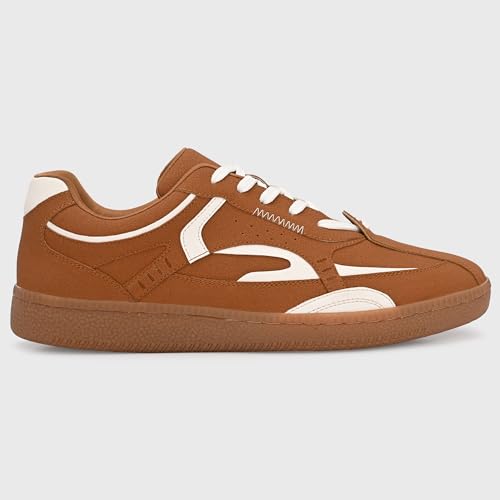 Image of Cruiser Men's Low-Top Sneakers | Chunky Platform Cushioned Insole | Trendy & Stylish Modern Lace-Up Athletic Shoes with Wave Graphic Side Panels| Retro Street Style Casual Walking Footwear (2658)