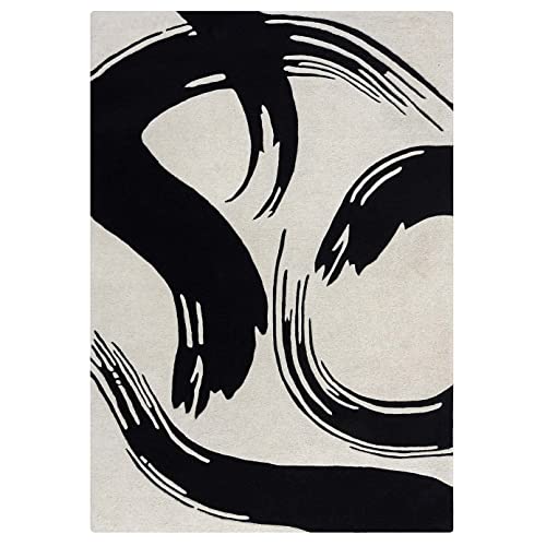 Image of Modern Contemporary Handmade Tufted Woolen Carpet for Living Room Bedroom and Hall Size 6 x 9 Feet Color Multi