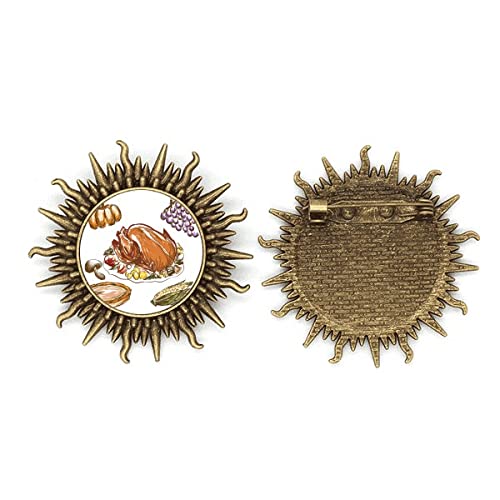 Broche dinde et raisin en métal pour illuminer votre table de Thanksgiving