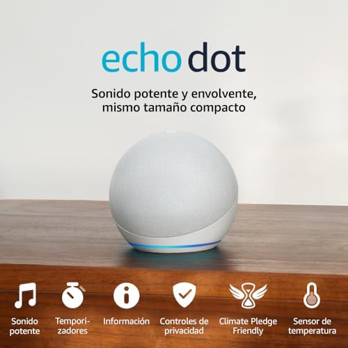 Echo Dot (5th Generation, 2022 Model) | Smart WiFi and Bluetooth Speaker with Alexa - with Louder and Wider Sound | Glacier White