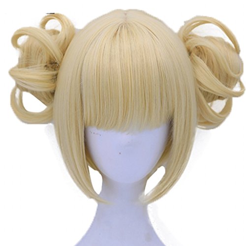 AniÂ·Lnc Yellow Cosplay Wigs Clip on Ponytail Heat Resistant Party Wigs with free cap