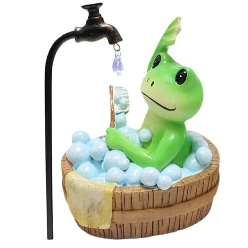Estatuas de ranas para jardín, estatuas de ranas al aire libre para jardín,Resina de esculturas de animales al aire libre - Esculturas de baños de rana Adornos de estatuas de jardín para el jardín del