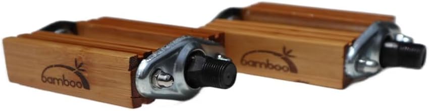 UNISTRENGH Bicycle Pedals Non-Slip Trekking Bicycle Pedals Set Classic Retro Flat Pedals Bamboo Vintage Bike Pedals for Mountain/City/Road Bike