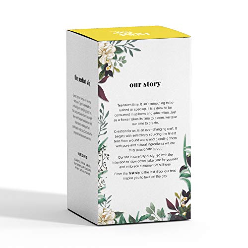 Pure Yerba Mate, Pyramid Sachet Tea Bags, Chlorogenic Acid Tea, Clean Energy Drink, High Caffeine, Unsmoked - 16 Cups | The Spice Hut First Sip of Tea