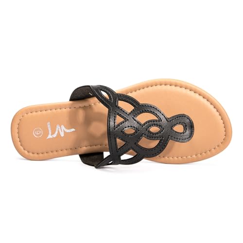 LM Women's Thong Sandals T-Strap Sandals Slip On Flat Sandals Flip Flop Casual Summer Slide Sandals3