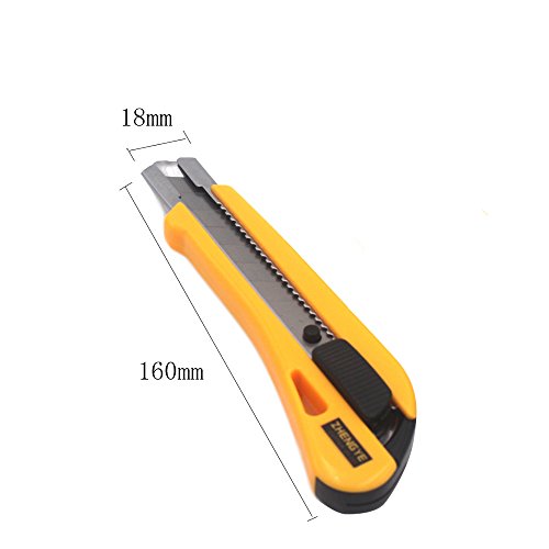 Utility Knife Retractable Box Cutter 18Mm Stainless Steel Blade Razor Knives For Carton Cardboard Arts Crafts , 2 Pack #TOP5
