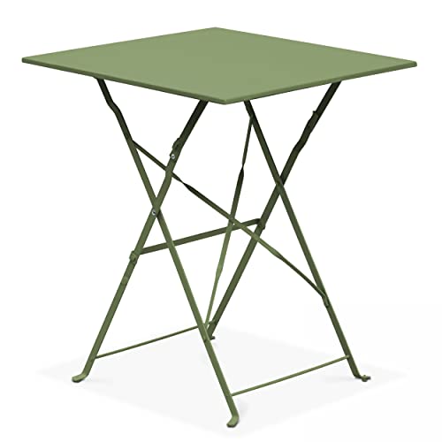 Oviala Table de Jardin Pliante bistrot en Acier Vert Cactus