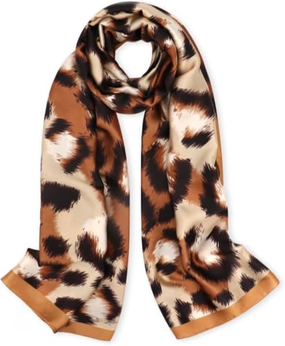 Image of MALINA Women's Polyester Silk Satin Stole Scarf - Soft Lightweight Fashion Wrap, Elegant Floral & Gradient Design, summer stole,Scarf For Women,Premium Stole,Large Size 180x90 cm'