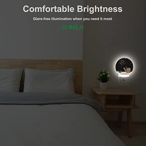 Image of EKOBLA Cat and Fish Night Light, Cute Cat Playing with Fish in Tub Night Lights Plug Into Wall for Home Decor, Adults and Kids Room