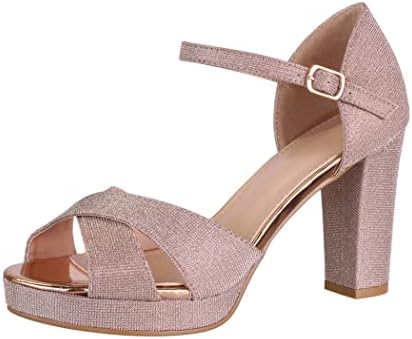 Elara Zapato de Tacón Mujer Punta Abierta Sandalia Chunkyrayan