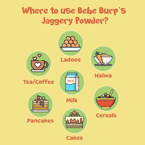 Image of Bebe Burp Jaggery Powder | Natural & Healthy Sugar Substitute | Rich in Iron & Calcium | Boosts Immunity & Digestion | No Refined Sugar | Pack of 2, (200g each)