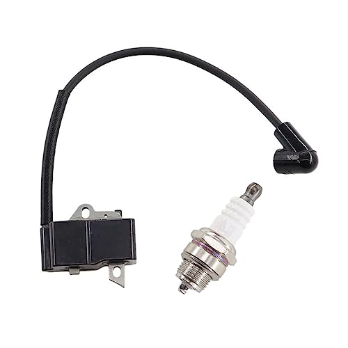 MCHNIC Bobine d'allumage avec bougie d'allumage pour débroussailleuse Husqvarna 128R 128L 128LD 125C 125L 125E 125R # 545046701