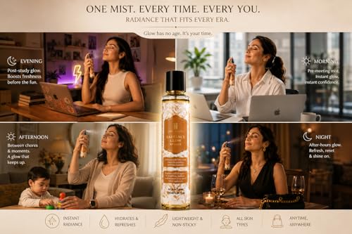 Image of Radiance BioMist with 24K Gold Flakes | Instant Glow Face Mist | Hydrating & Brightening Facial Spray | Saffron Infused | For Dull & Tired Skin | 100 ml