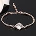 Christmas Women Fashion Hand Decorative Blooming Flowers Styling Charm Rose Gold Color Crystal Bracelet Jewelry Chain Oriental Style Gifts for Women Mom Wife Girls Lovers