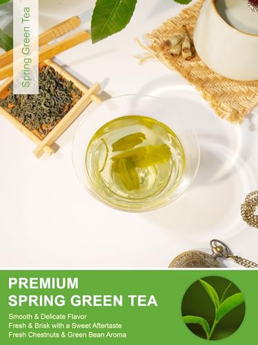 Image of TeeLux Early Spring Green Tea Loose Leaf, Fresh & Mellow Taste, 16 oz