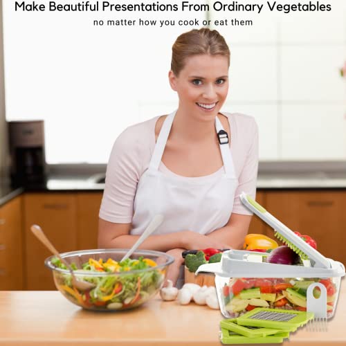 Brieftons Quickpush Food Chopper: Strongest & 200% More Container Capacity, 30% Heavier Duty, Fruit & Vegetable Chopper, Onion Chopper Vegetable Cutter, With 3 Dicer Blades & Keep-Fresh Lid, 5 Ebooks #TOP7