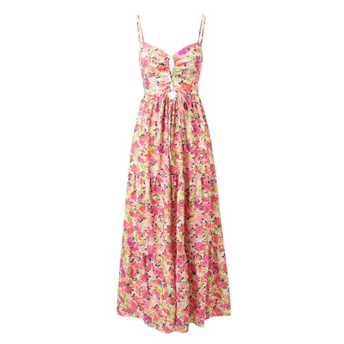 Robe d'été aérée avec imprimé floral élégant et coupe extensible à la taille
