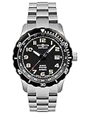 Gehäusedurchmesser : ca. 43 mm - Gehäusehöhe : ca 12.7 mm  - Anzeige : Dunkelgraue Stunde, Minute und schwarz/silberfarbene Sekunde zentral