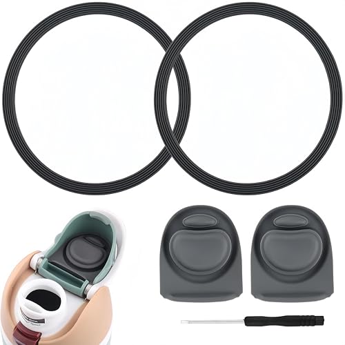 Joshey 4Pack Rubber Seal Replacement Gasket & Stopper Set Compatible with Owala Freesip 24oz 32oz Bottle Spout Lid-Silicone Gasket Replacement Parts (Gray)