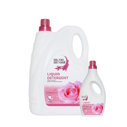Moon & Mount Liquid Laundry Detergent 6L Can, Rose Scent, Concentrated for Front & Top Load Washing Machines