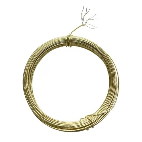 Zenfony 32.8 Feet/10m Brass Picture Hanging Wire 0.75mm Heavy Duty Metal Picture Frame Wire Braided Hanging W-ire for Frames Mirrors Artwork Clocks