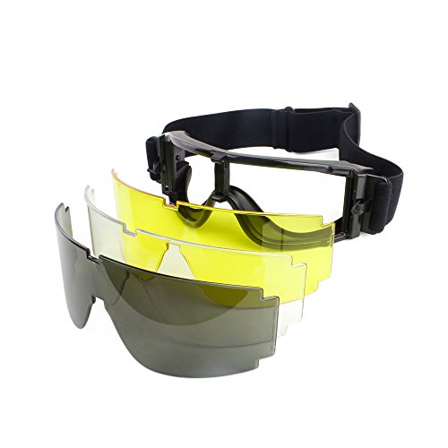 Gafas militares 3 lentes tácticas del ejército gafas de sol paintball airsoft caza combate gafas tácticas Cover