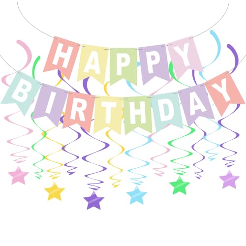Image of BEISHIDA Pre-Strung Patel Happy Birthday Banner for Kids Boys Girls Birthday Supplies
