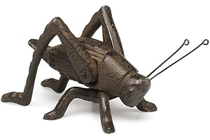 Charming Garden Critter: Dark Brown Cast Iron Cricket Figurine