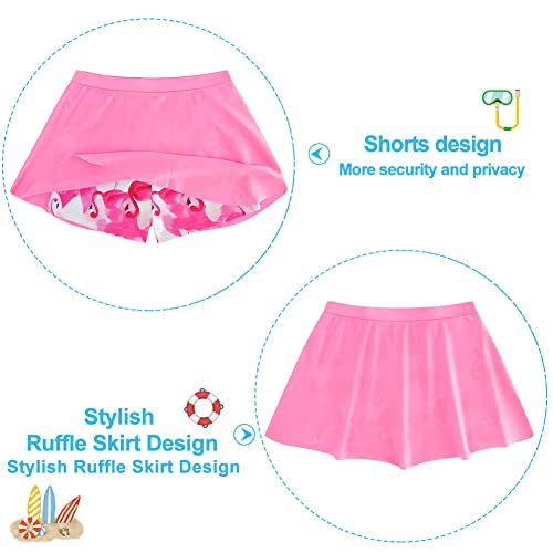 Image of Girls 2 Piece Tankini Swimsuit Summer Boyshort Bathing Suit with Beach Skirt Swimwear 5-16 Years