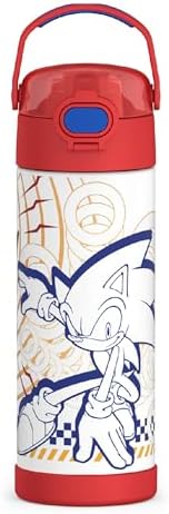 THERMOS FUNTAINER 16 Ounce Stainless Steel Vacuum Insulated Bottle with Wide Spout Lid, Sonic