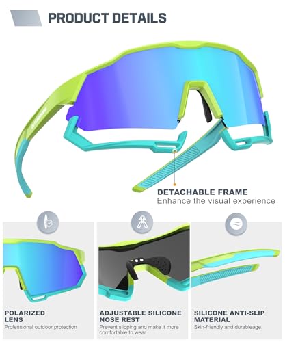 Image of Sport Polarized Sunglasses for Men and Women, Stylish and Lightweight Cycling Sunglasses with UV400 Protection